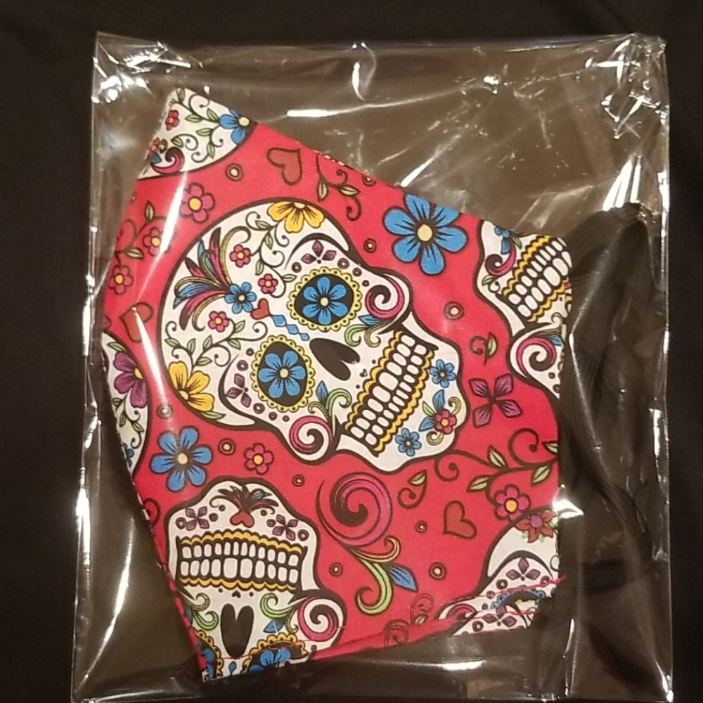 💖SALE💖Folklorical "Sugar Skulls" Reversible Mask - Picture 5 of 5